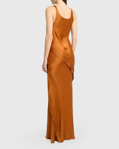 Saint Laurent Sleeveless Draped Silk Tank Dress | Thumbnail 3 Saint Laurent Sleeveless Draped Silk Tank Dress | Thumbnail 3
