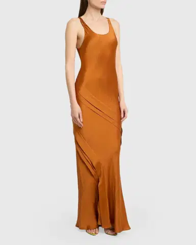 Saint Laurent Sleeveless Draped Silk Tank Dress | Thumbnail 4 Saint Laurent Sleeveless Draped Silk Tank Dress | Thumbnail 4