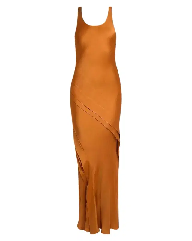 Sleeveless Draped Silk Tank Dress Sleeveless Draped Silk Tank Dress