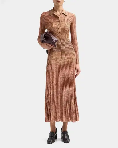 Zimmermann Mouline Rib-Knit Polo Midi Dress | Thumbnail 2 Zimmermann Mouline Rib-Knit Polo Midi Dress | Thumbnail 2