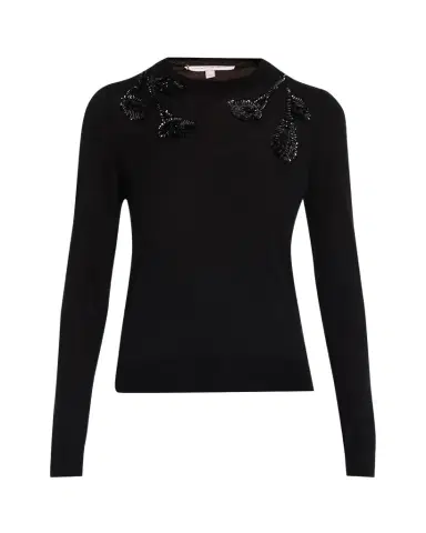 Carolina Herrera Embroidered Wool & Silk-Blend Long-Sleeve Sweater | Thumbnail 1 Carolina Herrera Embroidered Wool & Silk-Blend Long-Sleeve Sweater | Thumbnail 1
