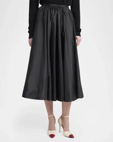 Valentino Garavani Silk Taffeta Full Midi Skirt | Thumbnail 4 Valentino Garavani Silk Taffeta Full Midi Skirt | Thumbnail 4