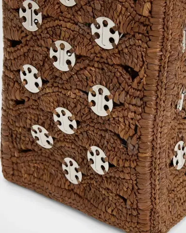 Rabanne Scalloped Disc-Embellished Raffia Tote Bag | Thumbnail 6 Rabanne Scalloped Disc-Embellished Raffia Tote Bag | Thumbnail 6