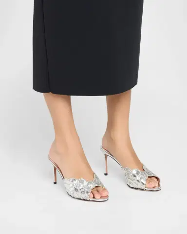 Aquazzura 75mm Ce Soir Embellished Metallic Mules | Thumbnail 2 Aquazzura 75mm Ce Soir Embellished Metallic Mules | Thumbnail 2