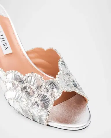 Aquazzura 75mm Ce Soir Embellished Metallic Mules | Thumbnail 5 Aquazzura 75mm Ce Soir Embellished Metallic Mules | Thumbnail 5