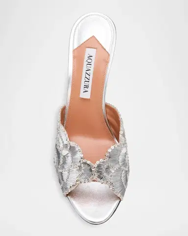Aquazzura 75mm Ce Soir Embellished Metallic Mules | Thumbnail 6 Aquazzura 75mm Ce Soir Embellished Metallic Mules | Thumbnail 6