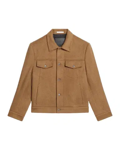Helmut Lang Men's Wool Trucker Jacket | Thumbnail 1 Helmut Lang Men's Wool Trucker Jacket | Thumbnail 1