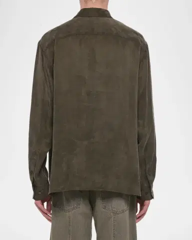 Helmut Lang Men's Fluid Lyocell and Viscose Button-Down Shirt | Thumbnail 3 Helmut Lang Men's Fluid Lyocell and Viscose Button-Down Shirt | Thumbnail 3