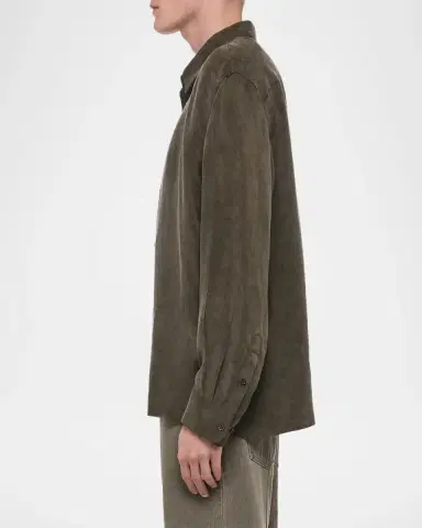 Helmut Lang Men's Fluid Lyocell and Viscose Button-Down Shirt | Thumbnail 6 Helmut Lang Men's Fluid Lyocell and Viscose Button-Down Shirt | Thumbnail 6