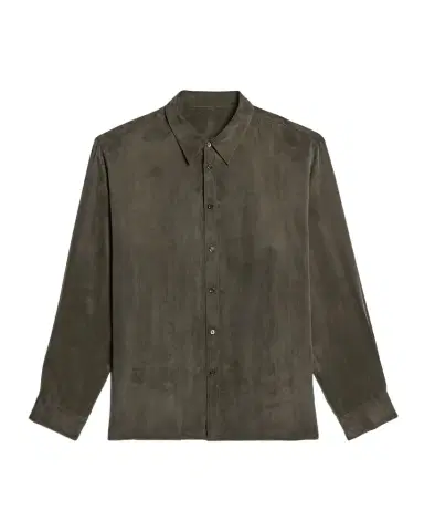 Helmut Lang Men's Fluid Lyocell and Viscose Button-Down Shirt | Thumbnail 1 Helmut Lang Men's Fluid Lyocell and Viscose Button-Down Shirt | Thumbnail 1