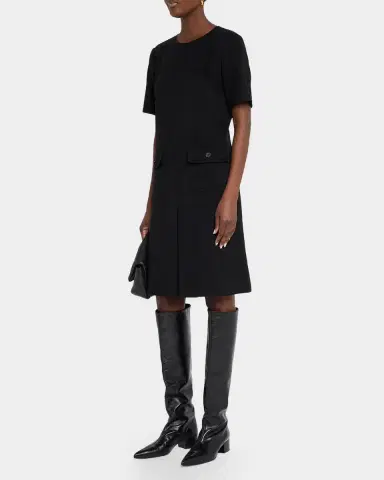 Lafayette 148 New York Pleated Camel Hair Shift Dress | Thumbnail 4 Lafayette 148 New York Pleated Camel Hair Shift Dress | Thumbnail 4