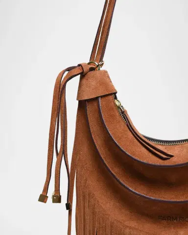 Farm Rio Fringed Suede Banana Hobo Bag | Thumbnail 3 Farm Rio Fringed Suede Banana Hobo Bag | Thumbnail 3
