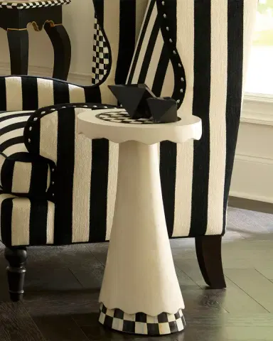 MacKenzie-Childs Courtly Check Scalloped Accent Table | Thumbnail 4 MacKenzie-Childs Courtly Check Scalloped Accent Table | Thumbnail 4