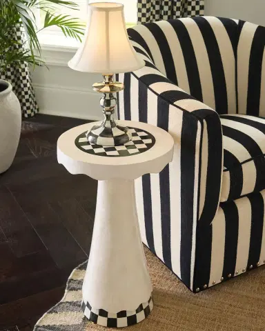 MacKenzie-Childs Courtly Check Scalloped Accent Table | Thumbnail 5 MacKenzie-Childs Courtly Check Scalloped Accent Table | Thumbnail 5