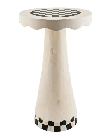 MacKenzie-Childs Courtly Check Scalloped Accent Table | Thumbnail 1 MacKenzie-Childs Courtly Check Scalloped Accent Table | Thumbnail 1