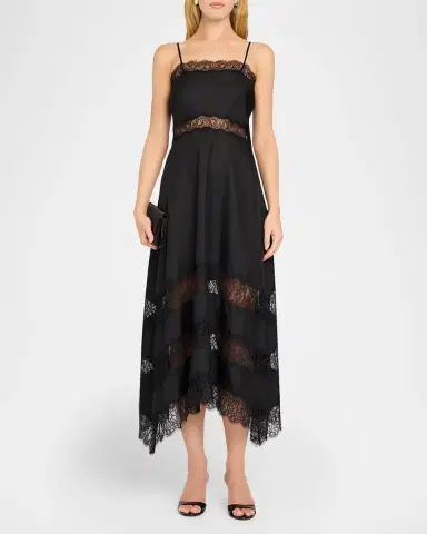 Ulla Johnson Coco Lace-Trimmed Silk Dress | Thumbnail 2 Ulla Johnson Coco Lace-Trimmed Silk Dress | Thumbnail 2