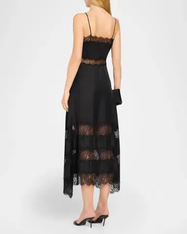Ulla Johnson Coco Lace-Trimmed Silk Dress | Thumbnail 3 Ulla Johnson Coco Lace-Trimmed Silk Dress | Thumbnail 3