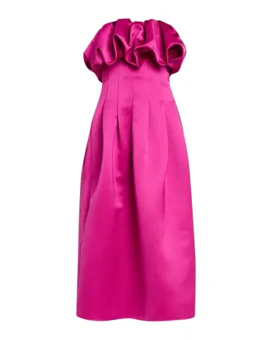 Ulla Johnson Cosima Strapless Satin Tea-Length Dress | Thumbnail 1 Ulla Johnson Cosima Strapless Satin Tea-Length Dress | Thumbnail 1