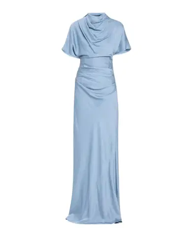 Simkhai Annibelis Draped Cape-Sleeve Satin Gown | Thumbnail 1 Simkhai Annibelis Draped Cape-Sleeve Satin Gown | Thumbnail 1