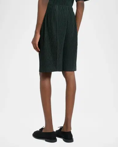Homme Plissé Issey Miyake Men's Lace Grid Pleated Shorts | Thumbnail 3 Homme Plissé Issey Miyake Men's Lace Grid Pleated Shorts | Thumbnail 3