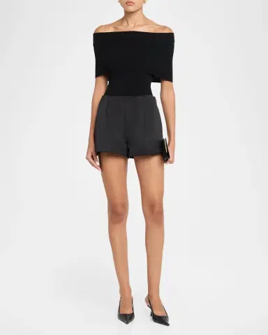 Ulla Johnson Isa High-Rise Satin Shorts | Thumbnail 2 Ulla Johnson Isa High-Rise Satin Shorts | Thumbnail 2