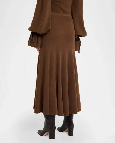 Ulla Johnson Azaria Pleated Merino Wool Midi Skirt | Thumbnail 3 Ulla Johnson Azaria Pleated Merino Wool Midi Skirt | Thumbnail 3
