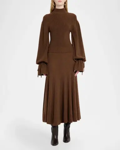 Ulla Johnson Camille Tie-Cuff Ribbed Sweater | Thumbnail 2 Ulla Johnson Camille Tie-Cuff Ribbed Sweater | Thumbnail 2