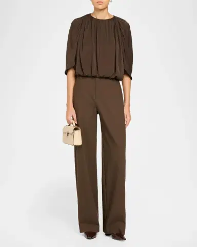 Vince Studded Mid-Rise Wide-Leg Trousers | Thumbnail 2 Vince Studded Mid-Rise Wide-Leg Trousers | Thumbnail 2