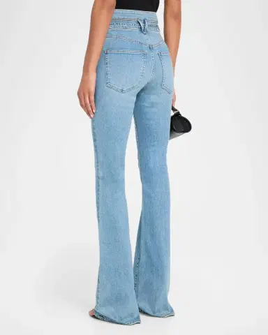 Veronica Beard Beverly Belted High-Rise Flare Jeans | Thumbnail 3 Veronica Beard Beverly Belted High-Rise Flare Jeans | Thumbnail 3