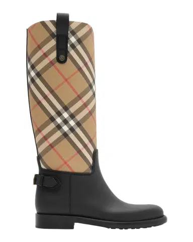 Burberry Cavalier Rubber Check Knee-High Rain Boots | Thumbnail 1 Burberry Cavalier Rubber Check Knee-High Rain Boots | Thumbnail 1