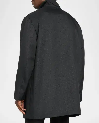 Emporio Armani Men's Storm-Placket Caban Coat | Thumbnail 3 Emporio Armani Men's Storm-Placket Caban Coat | Thumbnail 3