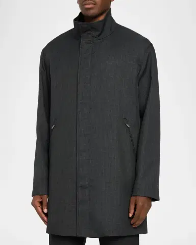 Emporio Armani Men's Storm-Placket Caban Coat | Thumbnail 4 Emporio Armani Men's Storm-Placket Caban Coat | Thumbnail 4