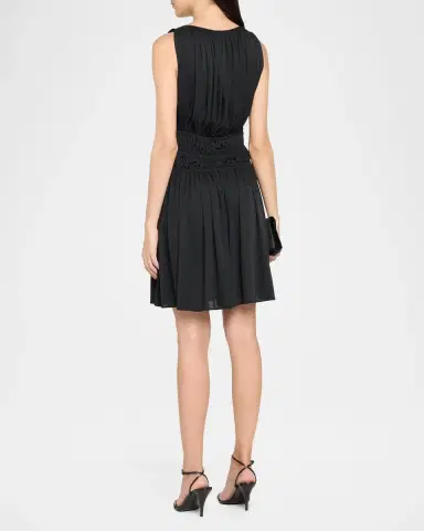 Vince Matte Jersey Gathered-Tier Sleeveless Dress | Thumbnail 3 Vince Matte Jersey Gathered-Tier Sleeveless Dress | Thumbnail 3