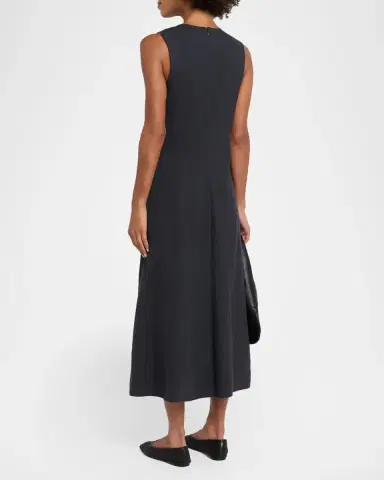 Vince Sleeveless Bias-Cut Linen-Blend Dress | Thumbnail 3 Vince Sleeveless Bias-Cut Linen-Blend Dress | Thumbnail 3