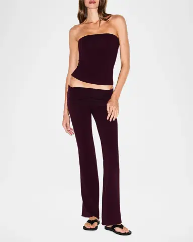 Skims Cotton Jersey Foldover Flare-Leg Pants | Thumbnail 2 Skims Cotton Jersey Foldover Flare-Leg Pants | Thumbnail 2