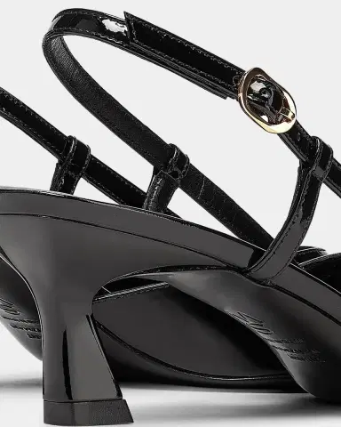 Stuart Weitzman 75mm Vinnie Patent Leather Kitten Slingback Pumps | Thumbnail 2 Stuart Weitzman 75mm Vinnie Patent Leather Kitten Slingback Pumps | Thumbnail 2