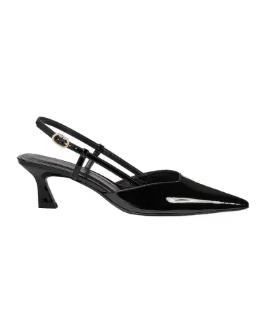 Stuart Weitzman 75mm Vinnie Patent Leather Kitten Slingback Pumps | Thumbnail 1 Stuart Weitzman 75mm Vinnie Patent Leather Kitten Slingback Pumps | Thumbnail 1