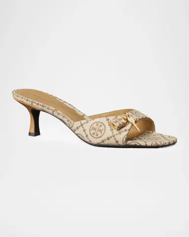 Tory Burch 55mm T Monogram Canvas Lock Mule Sandals | Thumbnail 2 Tory Burch 55mm T Monogram Canvas Lock Mule Sandals | Thumbnail 2