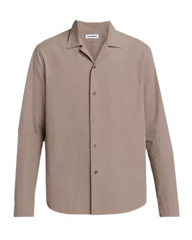 Jil Sander Men's Organic Cotton Notch Collar Button-Front Shirt | Thumbnail 1 Jil Sander Men's Organic Cotton Notch Collar Button-Front Shirt | Thumbnail 1