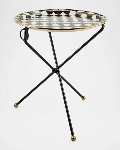 MacKenzie-Childs Courtly Check Enamel Tilt Accent Table | Thumbnail 2 MacKenzie-Childs Courtly Check Enamel Tilt Accent Table | Thumbnail 2