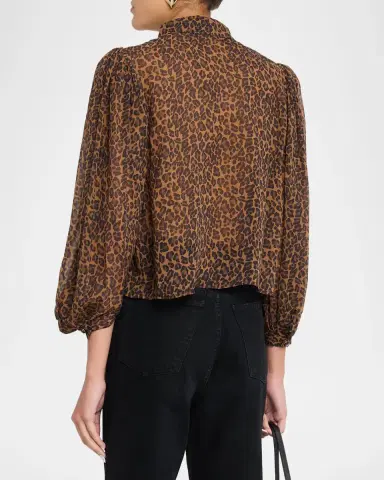 Frame The Silk Prairie Leopard Blouse | Thumbnail 3 Frame The Silk Prairie Leopard Blouse | Thumbnail 3