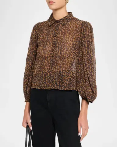 Frame The Silk Prairie Leopard Blouse | Thumbnail 4 Frame The Silk Prairie Leopard Blouse | Thumbnail 4