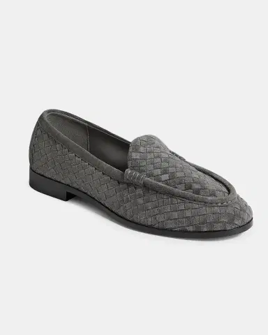 Bottega Veneta Men's Silenzio Intrecciato Suede Moc-Toe Loafers | Thumbnail 3 Bottega Veneta Men's Silenzio Intrecciato Suede Moc-Toe Loafers | Thumbnail 3