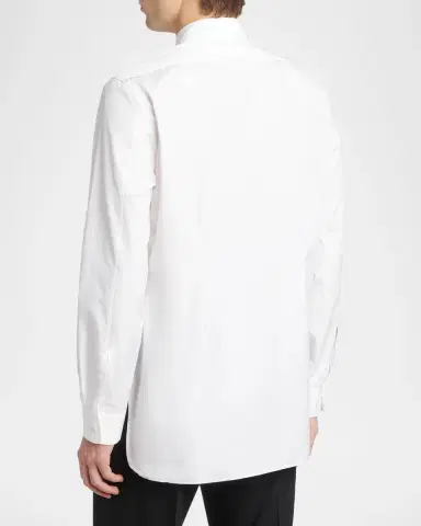 Jil Sander Men's Organic Cotton Point Collar Sport Shirt | Thumbnail 3 Jil Sander Men's Organic Cotton Point Collar Sport Shirt | Thumbnail 3