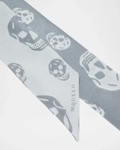 Alexander McQueen Silk Twill Ribbon Skull Scarf | Thumbnail 2 Alexander McQueen Silk Twill Ribbon Skull Scarf | Thumbnail 2