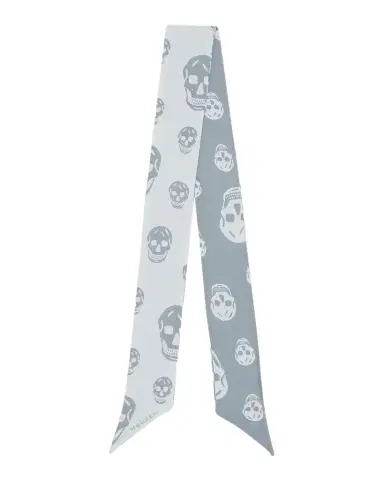 Alexander McQueen Silk Twill Ribbon Skull Scarf | Thumbnail 1 Alexander McQueen Silk Twill Ribbon Skull Scarf | Thumbnail 1