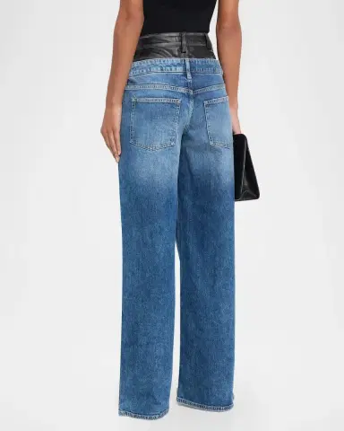 Simkhai Kove Double-Waist Wide-Leg Jeans | Thumbnail 3 Simkhai Kove Double-Waist Wide-Leg Jeans | Thumbnail 3