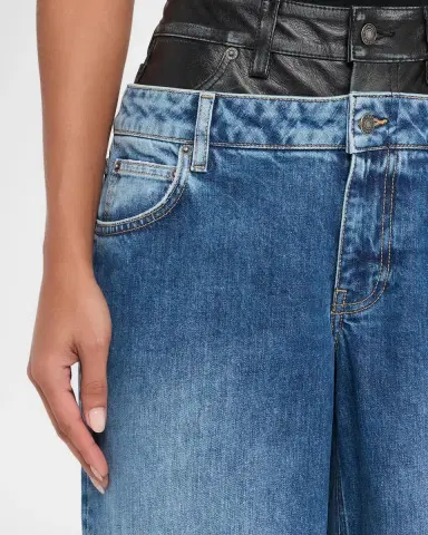 Simkhai Kove Double-Waist Wide-Leg Jeans | Thumbnail 5 Simkhai Kove Double-Waist Wide-Leg Jeans | Thumbnail 5