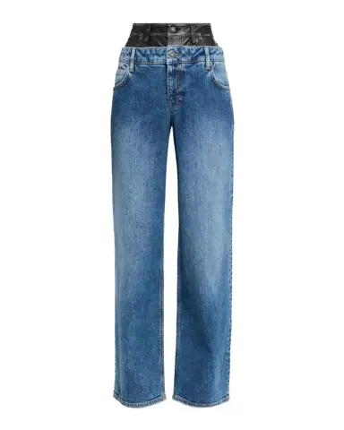 Simkhai Kove Double-Waist Wide-Leg Jeans | Thumbnail 1 Simkhai Kove Double-Waist Wide-Leg Jeans | Thumbnail 1