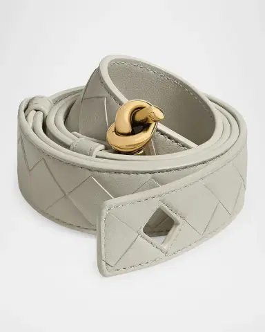 Bottega Veneta Knot-Buckle Intrecciato Leather Belt | Thumbnail 4 Bottega Veneta Knot-Buckle Intrecciato Leather Belt | Thumbnail 4